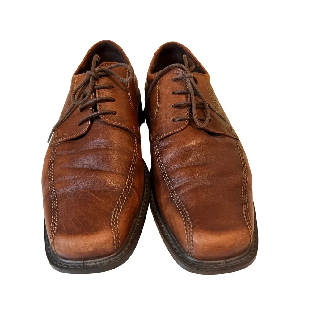 ECCO Mens Brown Leather Lace Up Dress Shoes Size 44
